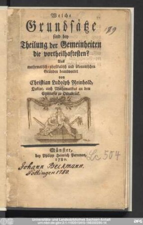 Welche Grundsätze sind bey Theilung der Gemeinheiten die vortheilhaftesten?