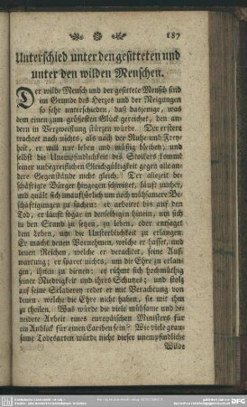 Unterschied unter den gesitteten und unter den wilden Menschen