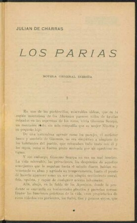 Los parias : novela original inédita