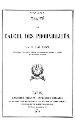 Traité du calcul des probabilités