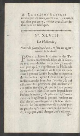 No. XLVIII. La Hollande, Cintre du salon de la Paix, enface des appartemens de la Reine.