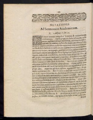 Notationes Ad Sermonem Academicum.