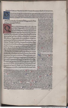 De officiis : mit Kommentar und Widmungsbrief an Kardinal Francesco Gonzaga von Petrus Marsus, [2]. Laelius de amicitia