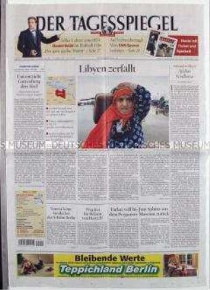Tageszeitung "Der Tagesspiegel" u.a. zur Lage in Libyen