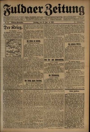 Zweite Ausgabe vom Freitag, den 15. Januar 1915.