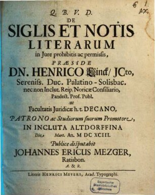 De siglis et notis literarum in iure prohibitis ac permissis