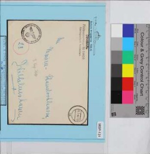 Dienstbrief, Schiffsname/Landeinheit: 14. Vorpostenflottille Kommando, Feldpostnr. 51450; Frankatur, Mi.-Nr.: [Keine]; Poststempel: uu 19.7.44.-13; Nebenstempel: Dienststelle Feldpost-Nr. 51450