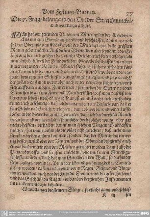 Die 7. Frag/belangend den Ort der Streichwinckel/und was darzu gehört.