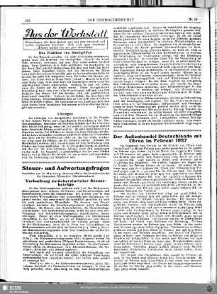 Der Außenhandel Deutschlands mit Uhren im Februar 1927