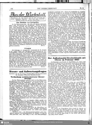 Der Außenhandel Deutschlands mit Uhren im Februar 1927