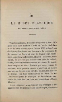III. Le musée classique du bazar Bonne-nouvelle
