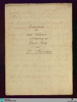Concertos. Arr - Don Mus.Ms. 1073 : vl (2), pf; D