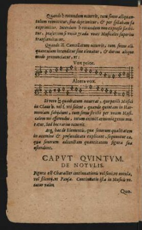 Caput Quintum. De Notulis.