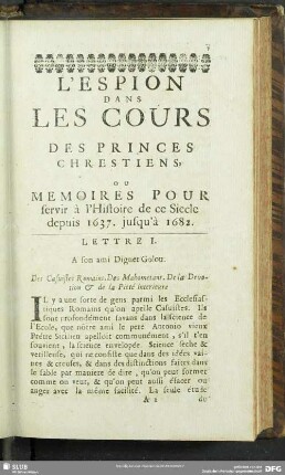 Lettre I - Lettre LXXIII