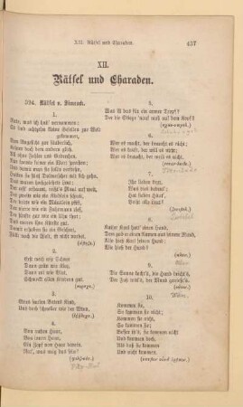 XII. Rätsel und Charaden