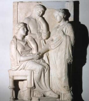 Athen, Archäologisches Nationalmuseum, ANM 717. Grabstele: Abschied von der toten Tochter
