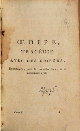 Chefs-d'oeuvre dramatiques de Voltaire. 1