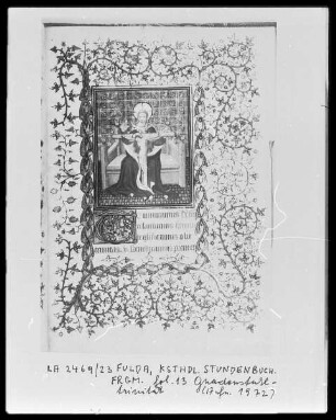 Fragment eines Stundenbuches — Gnadenstuhltrinität, Folio 13recto