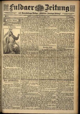 Erste Ausgabe vom Donnerstag, den 12. April 1900.