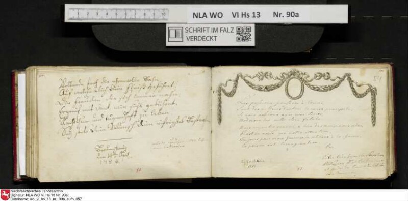 Stammbuch des Ernst Philipp Ludwig Zellmann (1763-1795) aus
                           Braunschweig