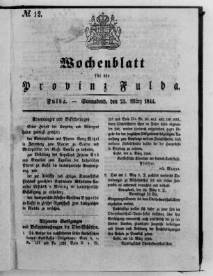 Nr. 12, Ausgabe vom 23. März 1844