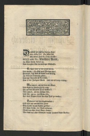 [Als der Hochwohlehrwürdige und Hochwohlgelahrte Herr Eustasius Friedrich Schütze ...]