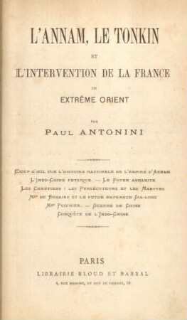 L'Annam, le Tonkin et l'intervention de la France en Extrême Orient