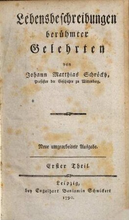 Lebensbeschreibungen berühmter Gelehrten, 1