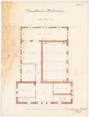 Evangelisches Diakonissenkrankenhaus Bethanien, Berlin-Kreuzberg Waschhaus: Grundriss 1.OG 1:50