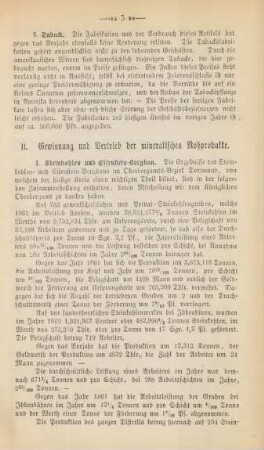 II. Gewinnung und Vertrieb der mineralischen Rohprodukte.