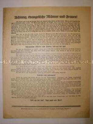 Kirchliches Flugblatt mit Warnung vor revolutionären Veränderungen
