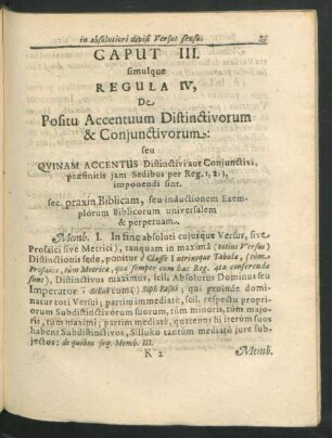 Caput III. simulque Regula IV, De Positu Accentuum Distinctivorum & Coniunctivorum ...