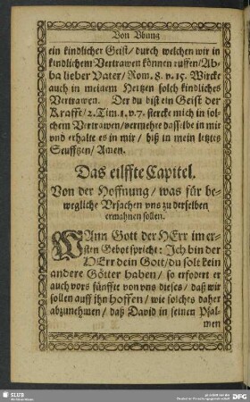 Das eilffte Capitel. Von der Hoffnung, was für bewegliche Ursachen uns zu derselben ermahnen sollen