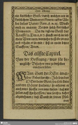 Das eilffte Capitel. Von der Hoffnung, was für bewegliche Ursachen uns zu derselben ermahnen sollen