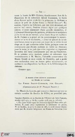 A propos d'une récente acquisition du musée du Louvre : la foire Saint-Germain, par Gillot