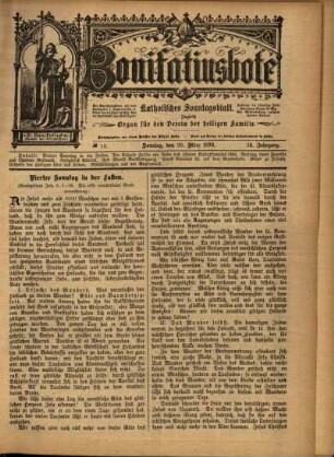 Erste Ausgabe vom Sonntag, den 20. März 1898.