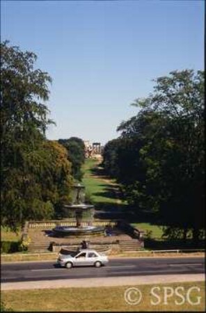 Potsdam, Park Sanssouci, Blick über die Viehtränke zum Ruinenberg.