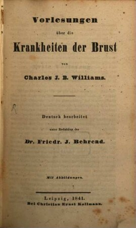 Vorlesungen über die Krankheiten der Brust