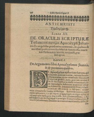 Caput I. De Argumento libri Apocalypseoso Johannis, & de partitione eiusdem.