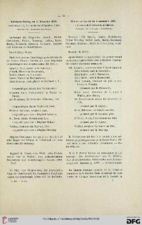 Vorstands-Sitzung am 3. November 1899 / Séance du Comité du 3 novembre 1899