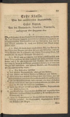 Erste Klasse. Von den ausführenden Arzneymitteln