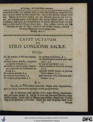Caput Octavum De Stilo Concionis Sacrae.