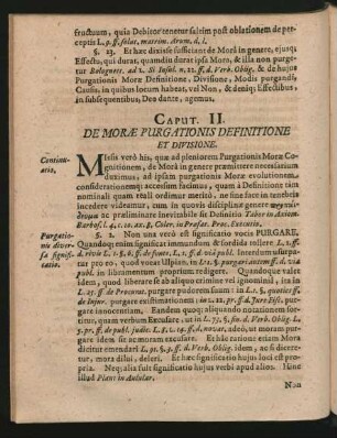 Caput. II. De Morae Purgationis Definitione Et Divisione.