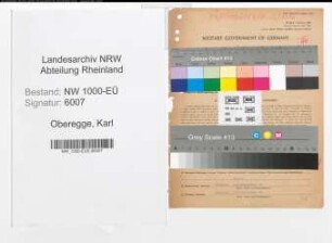 Entnazifizierung Karl Oberegge, geb. 22.11.1886 (Verw.Direktor)