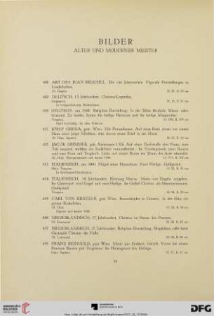 Bilder alter und moderner Meister (Nr. 448-461)