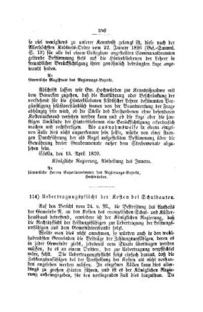 Uebertragungspflicht der Kosten bei Schulbauten : [IV. Elementarschulwesen]
