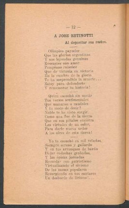 A José Betinotti : Al depositar sus restos.