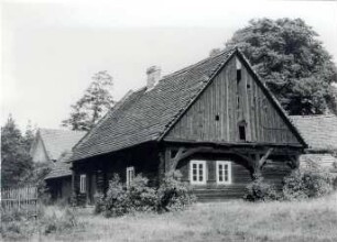 Umgebindehaus in Jehserig : Bauwesen - Wohnung, Exterieur. Ort: Jazorki / Jehserig. Ortsteil Papprot. Gebohltes Haus mit Umgebinde, 1969 abgerissen.