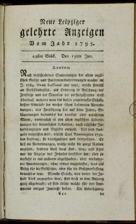 49stes Stück. Den 19ten Jun.