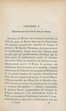 Chapitre X. Opérations qui ont suivi la mort de Rivière
